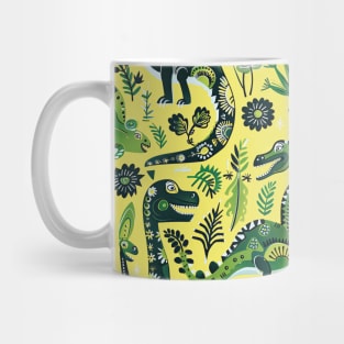 Delightful Dinosaurs in Enchanted Garden Pattern Mug